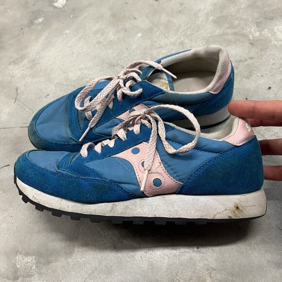 Saucony Shoes - Saucony Womens Jazz Original 1044-98 Blue Pink Running Shoes Sneakers Size 8